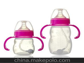 厂家直销 优恩 宽口径带手柄吸管硅胶奶瓶 新生儿婴幼儿用品 奶瓶