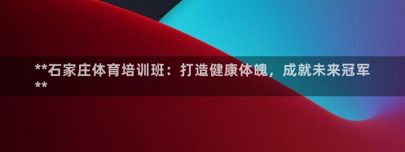 富联集团做什么的：**石家庄体育培训班：打造健康体魄